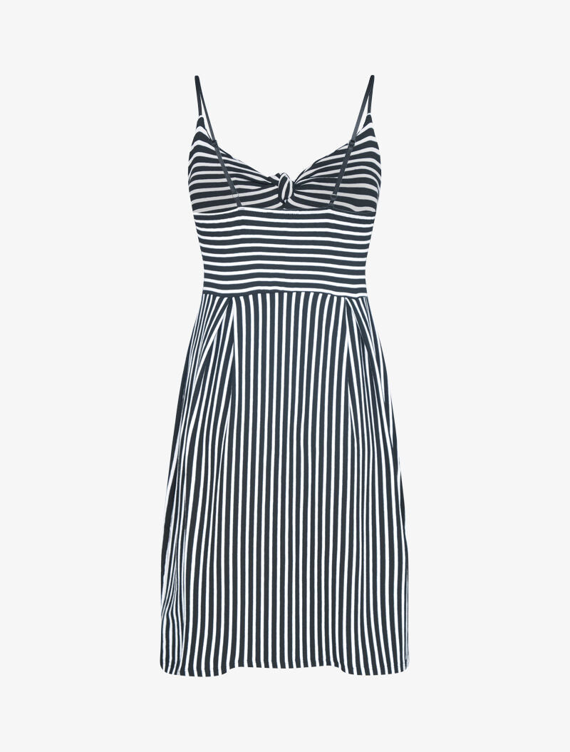 Robe rayée à col coeur - noir - 2