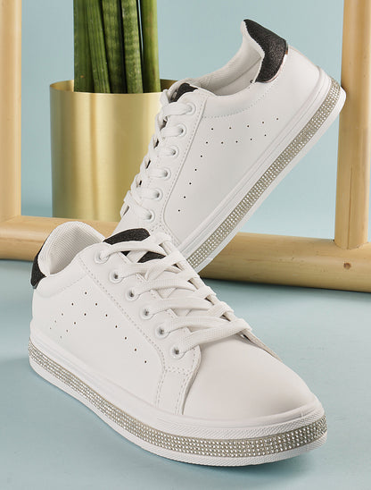 Sneakers strassées et à paillettes - noir - 5