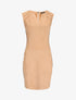 Robe suédée à empiècements coupe franche - camel - 1