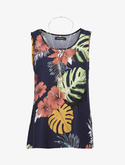 Top à imprimé tropical - marine - 3