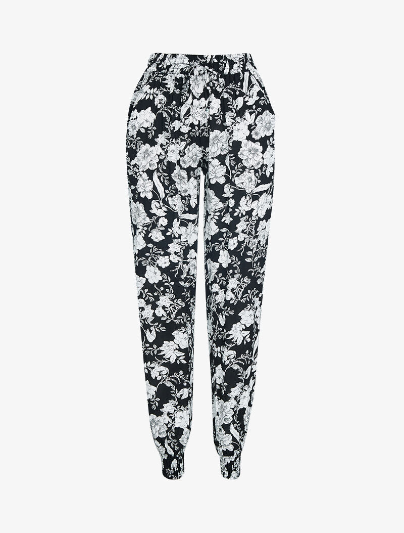 Pantalon sarouel à imprimés - noir - 3