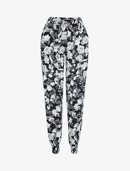 Pantalon sarouel à imprimés - noir - 3