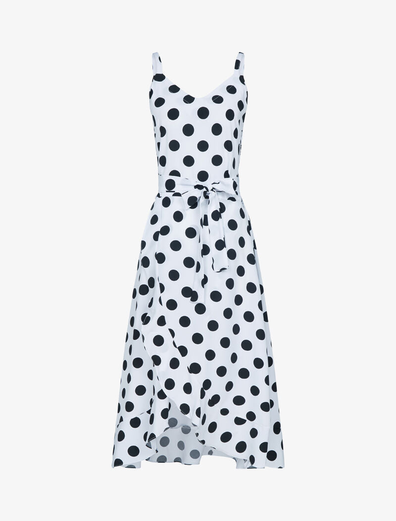 Robe portefeuille à pois - blanc - 3