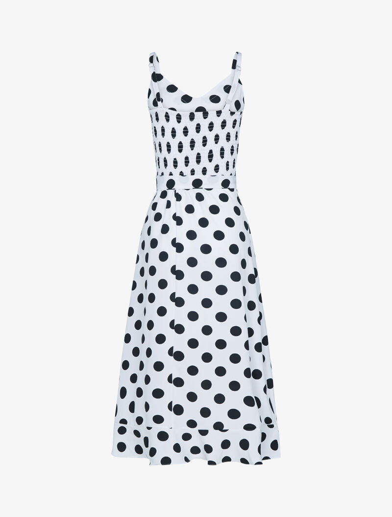 Robe portefeuille à pois - blanc - 2
