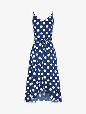 Robe portefeuille à pois - marine - 3