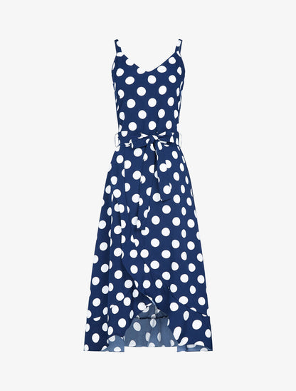 Robe portefeuille à pois - marine - 3