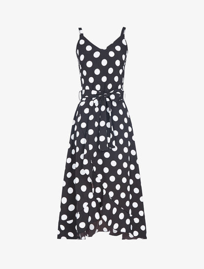 Robe portefeuille à pois - noir - 3