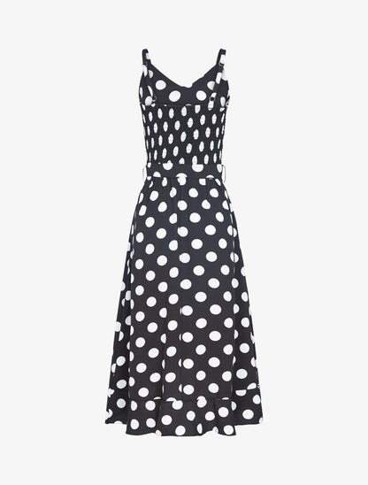 Robe portefeuille à pois - noir - 2