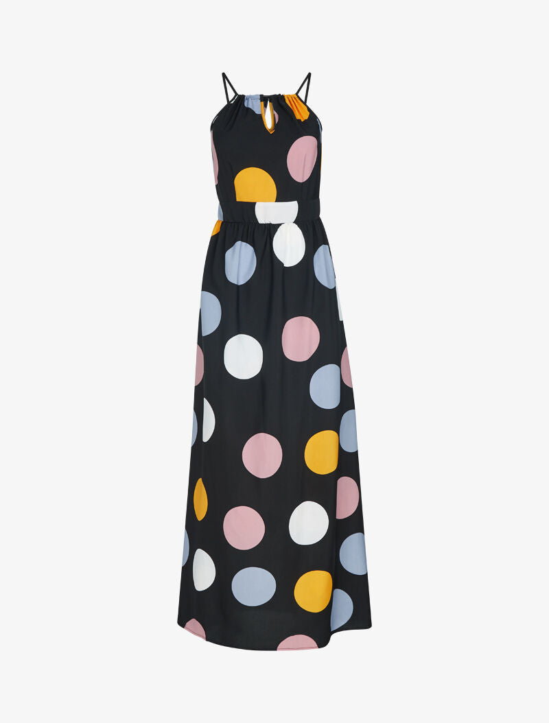 Robe à imprimés ronds colorés - noir - 3