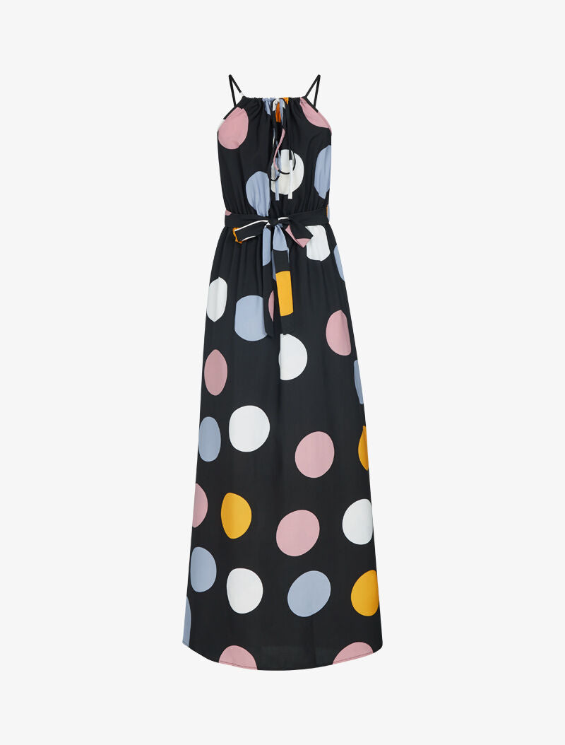 Robe à imprimés ronds colorés - noir - 2