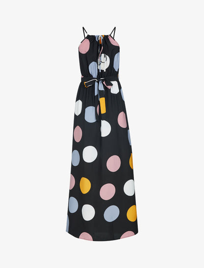 Robe à imprimés ronds colorés - noir - 2