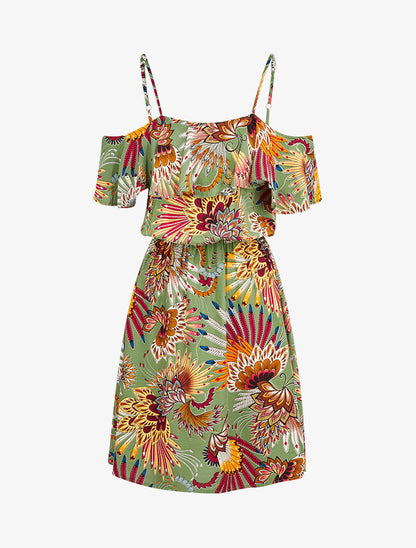 Robe à épaules dénudées - kaki - 2