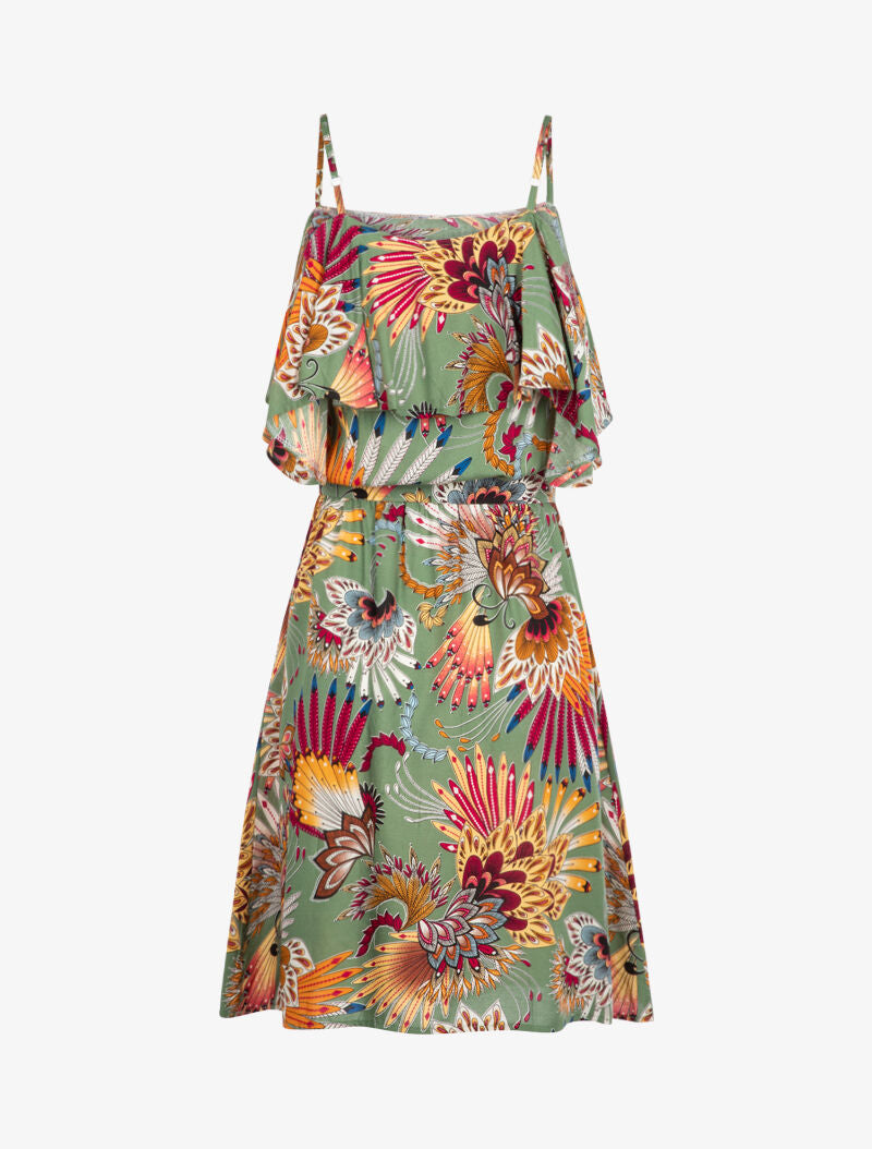 Robe à épaules dénudées - kaki - 4