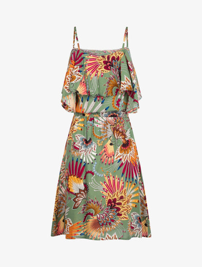 Robe à épaules dénudées - kaki - 4