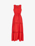 Robe à bandes ajourées en crochet - rouge - 1