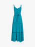 Robe à fines bretelles et crochet - turquoise - 1