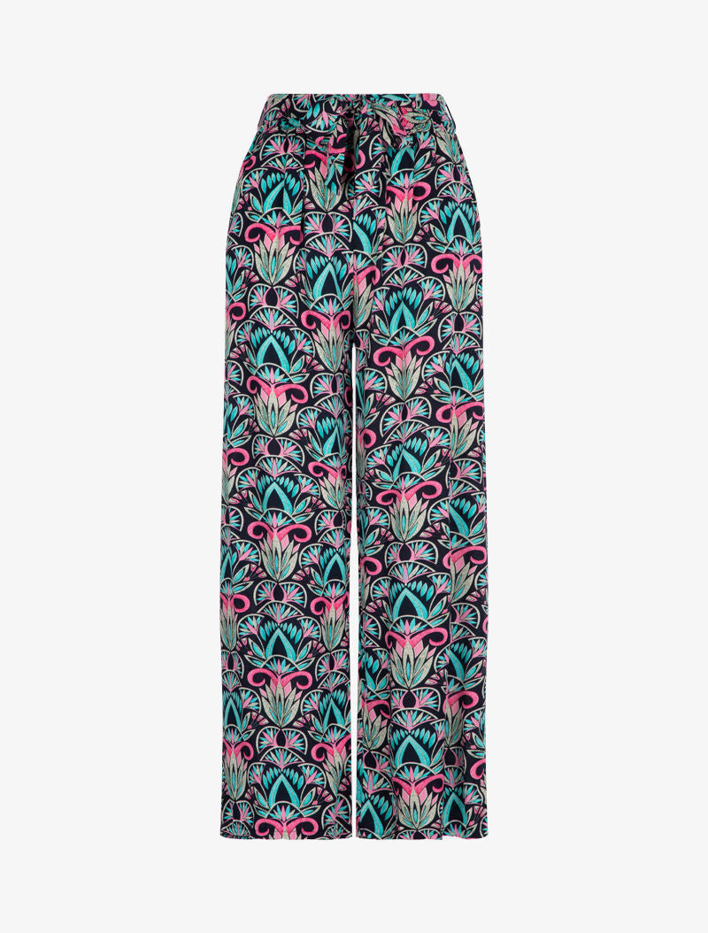 Pantalon à imprimés graphiques - bleu nuit - 2