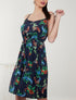 Robe à imprimé printanier - marine - 1