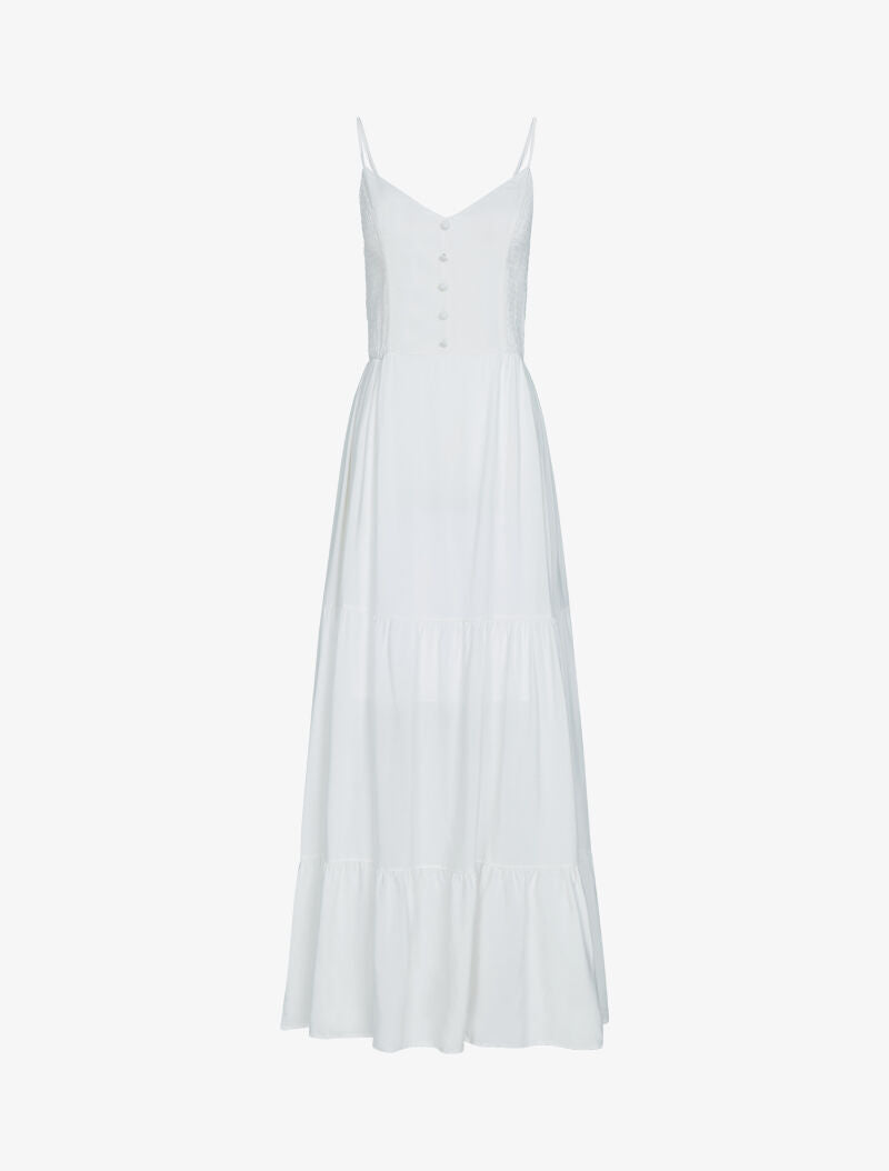 Robe longue unie - blanc - 1