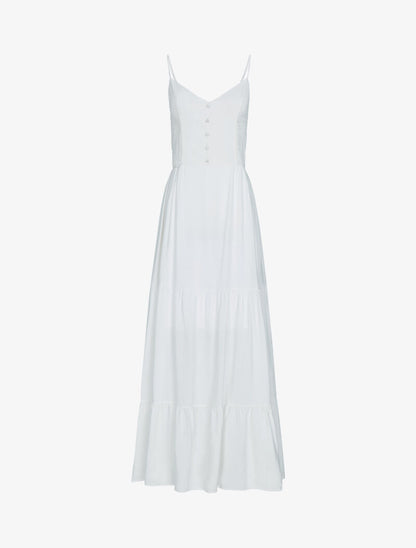 Robe longue unie - blanc - 1