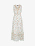 Robe fleurie à encolure V en crochet - ecru - 3