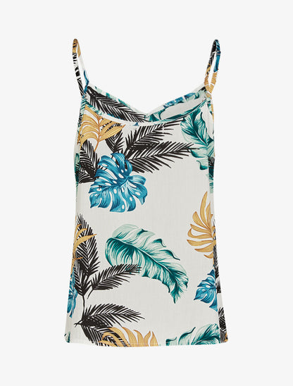 Débardeur à imprimé feuilles tropicales - ecru - 2