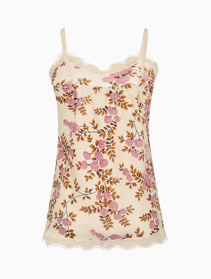 Débardeur satiné à imprimé floral - beige - 2