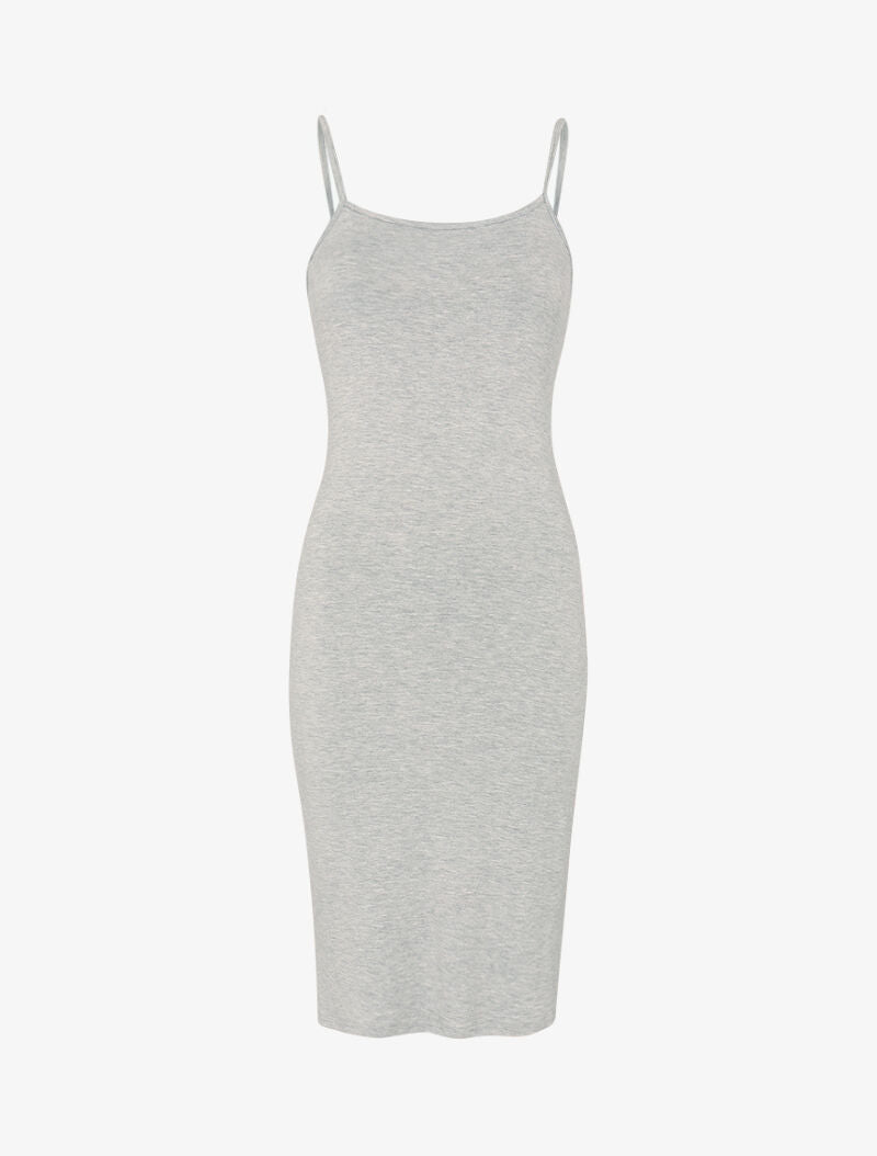 Robe basique unie - gris clair chiné - 3