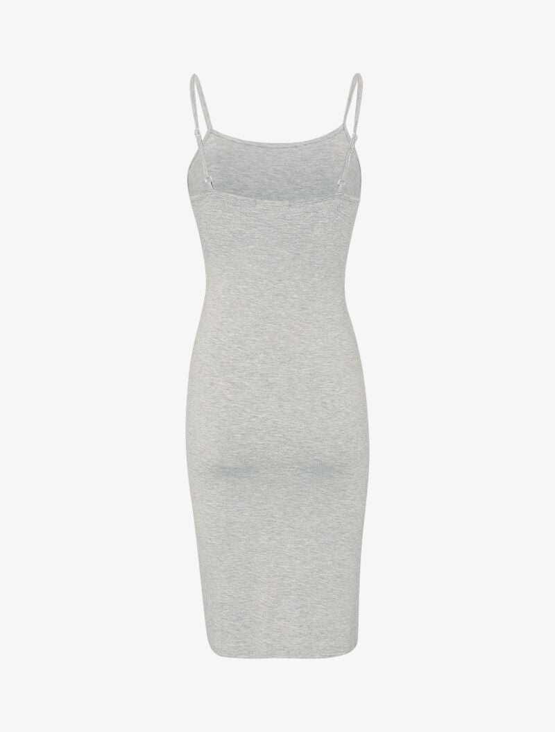 Robe basique unie - gris clair chiné - 2