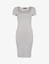 Robe basique à manches courtes - gris clair chiné - 1