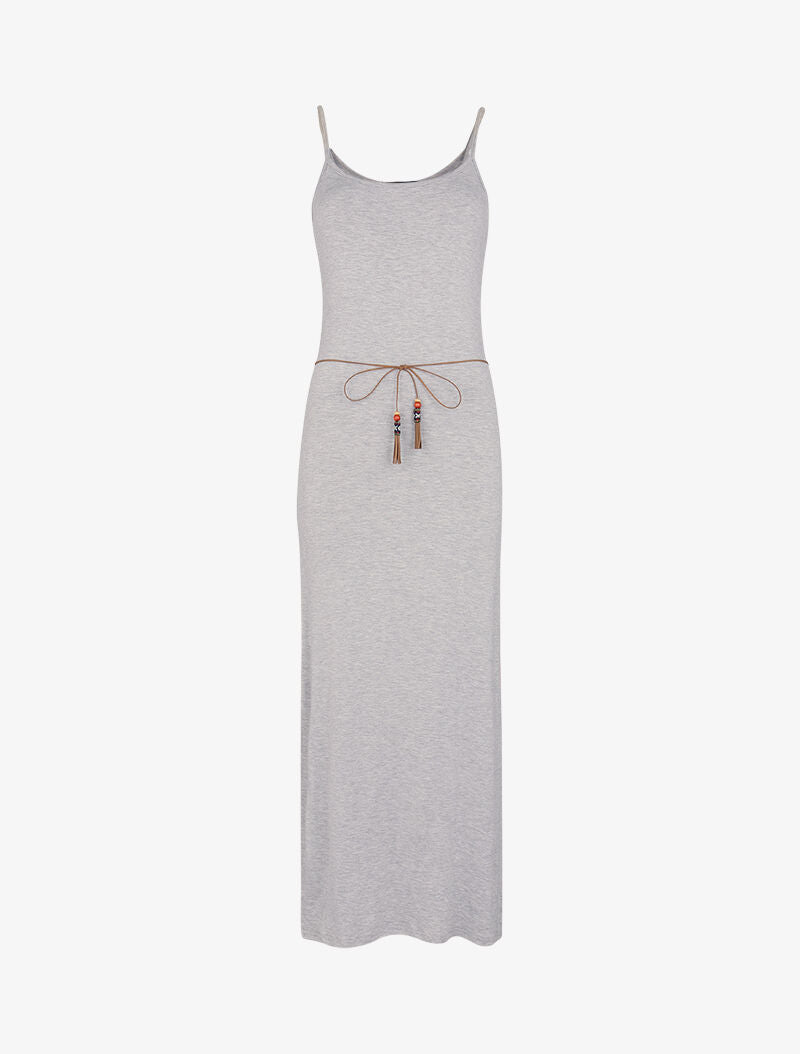 Robe à côtés fendus - gris clair - 4
