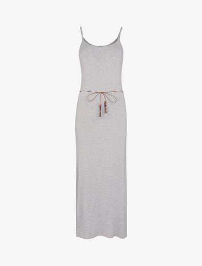 Robe à côtés fendus - gris clair - 4