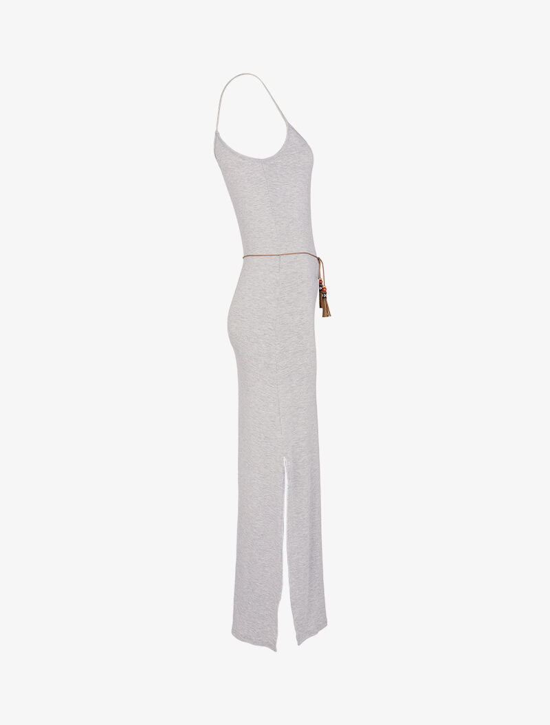 Robe à côtés fendus - gris clair - 3