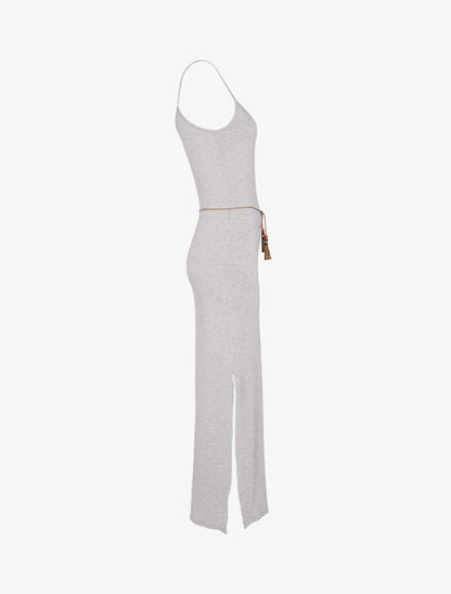 Robe à côtés fendus - gris clair - 3