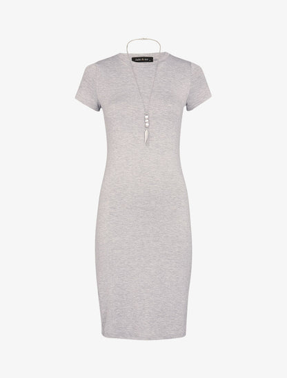 Robe t-shirt ajustée - gris chiné - 3