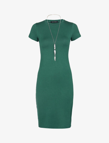 Robe t-shirt ajustée - vert bouteille - 3