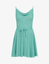 Robe patineuse à col bénitier - vert menthe - 1