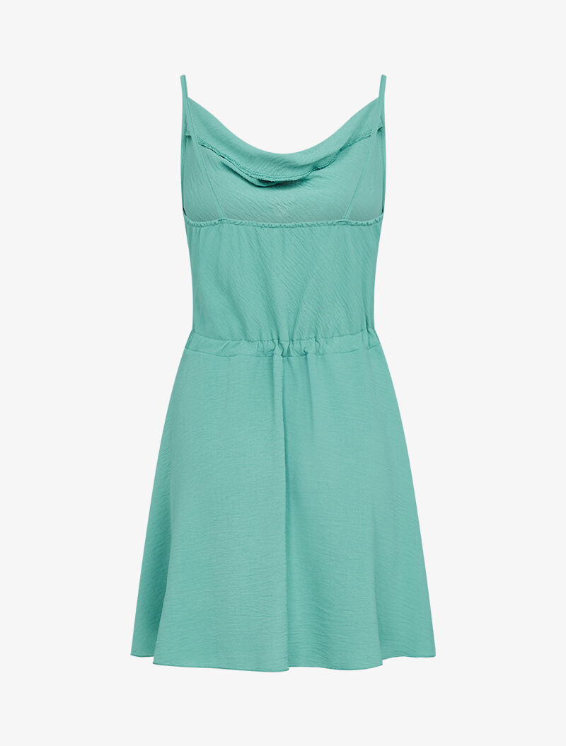 Robe patineuse à col bénitier - vert menthe - 2