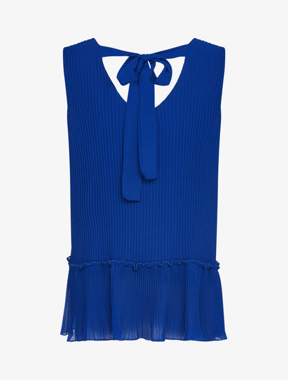 Top gaufré à dos échancré - bleu électrique - 2