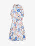 Robe à col americain et fleurs - ecru - 1