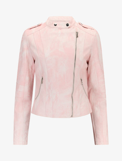Veste ajustée à effet délavé - rose - 3