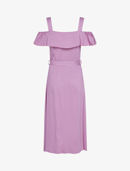 Robe longue à épaules dénudées - rose foncé - 2