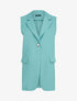 Gilet sans manches à bouton contrastant - turquoise - 1
