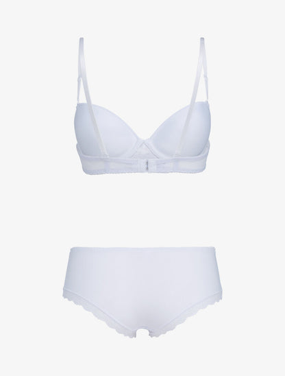 Ensemble emboitant en résille et dentelle - blanc - 2