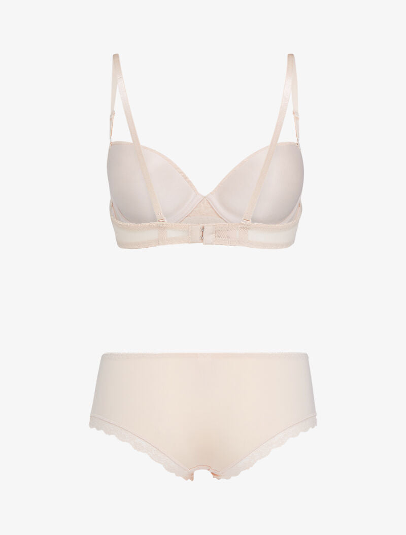 Ensemble emboitant en résille et dentelle - nude - 2
