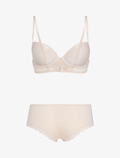 Ensemble emboitant en résille et dentelle - nude - 2