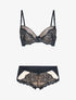 Ensemble emboitant en résille et dentelle - beige - 1