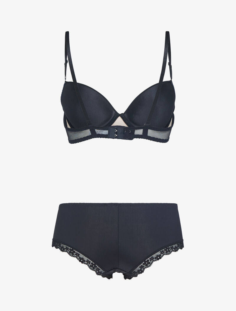 Ensemble emboitant en résille et dentelle - beige - 2