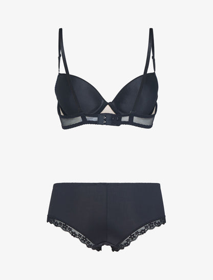 Ensemble emboitant en résille et dentelle - beige - 2