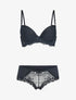 Ensemble emboitant en résille et dentelle - noir - 1